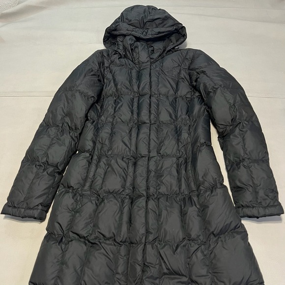 North Face Women Hood Parka Black Puffer Bubble Trench 550 Goose Down Coat-S- - Picture 2 of 13